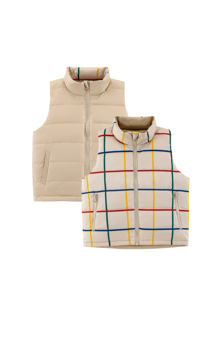 Plaid Reversible Puffer Vest