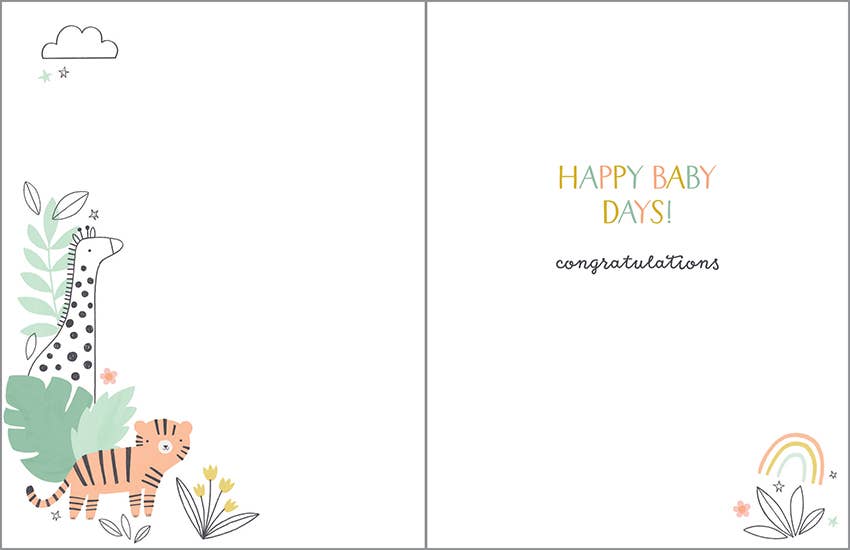 GINA B DESIGNS - Baby Greeting Card - In The Jungle