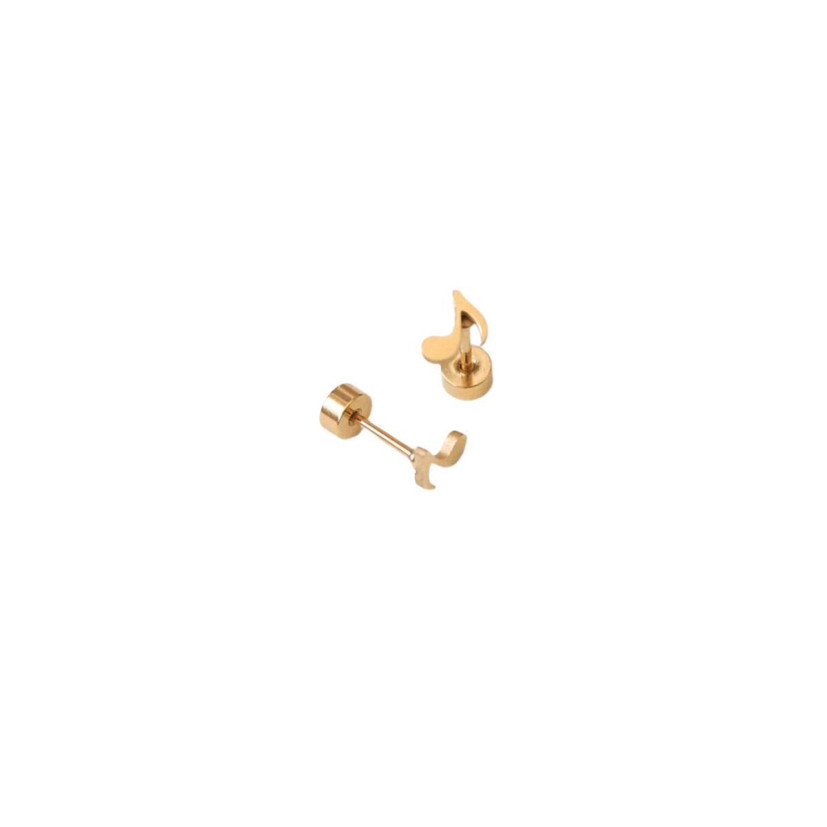 Pip Pop Post - Musical Note Stud Earrings - Hypoallergenic, Flat Back, Girl: Pair