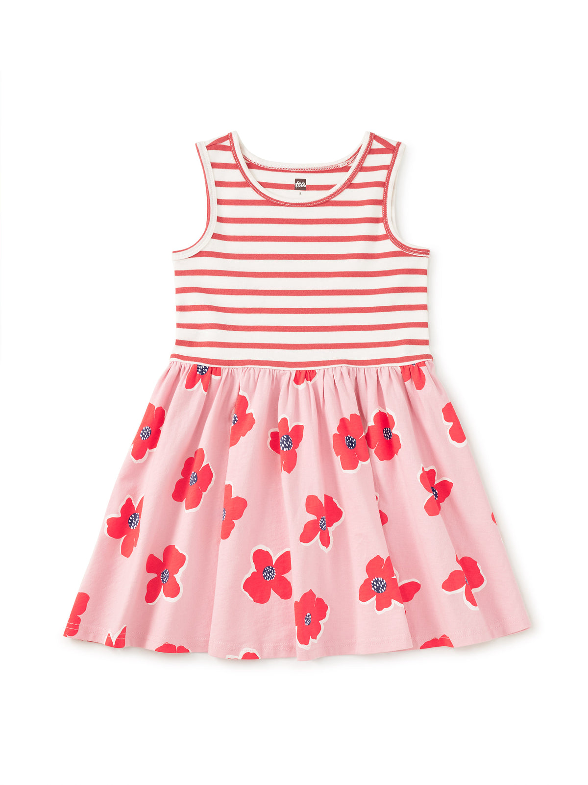 Print Mix Tank Skirted Dress