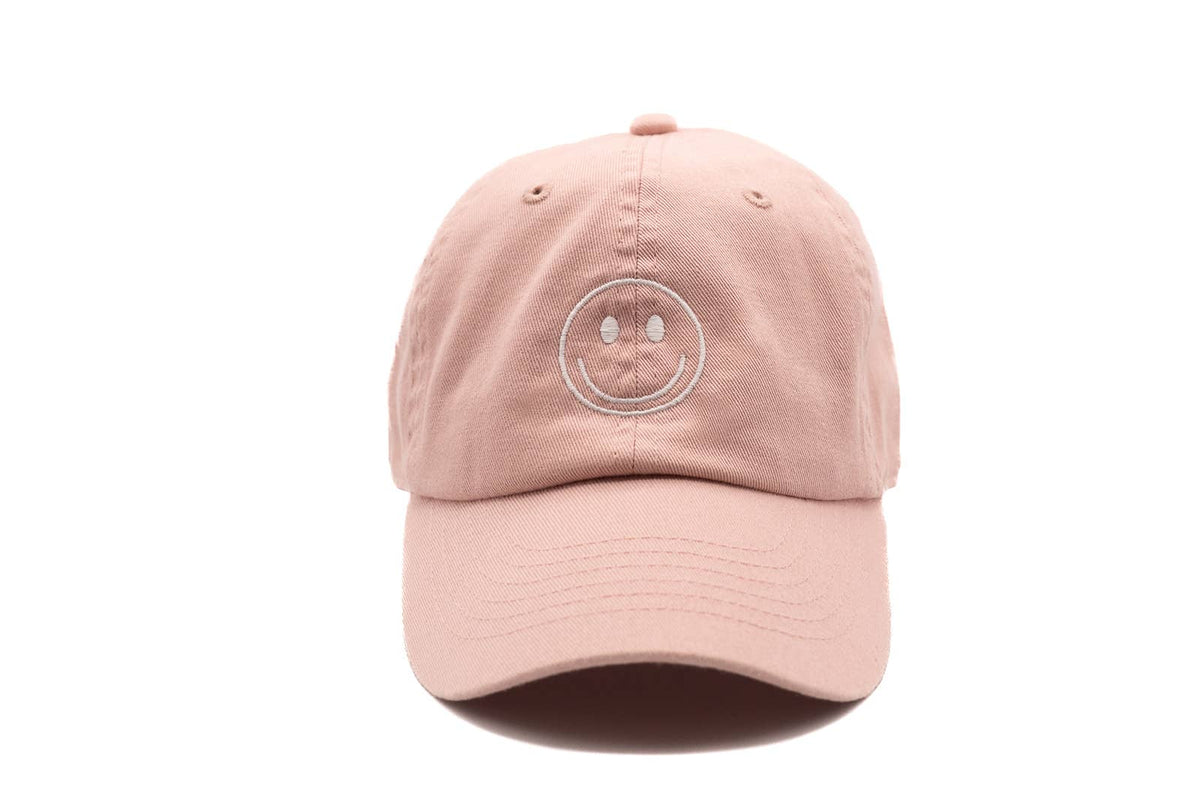 Dusty Rose Smiley Face Hat (5Y-10Y)