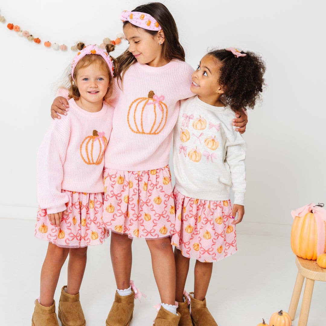 Pumpkin Tulle Bow Clip