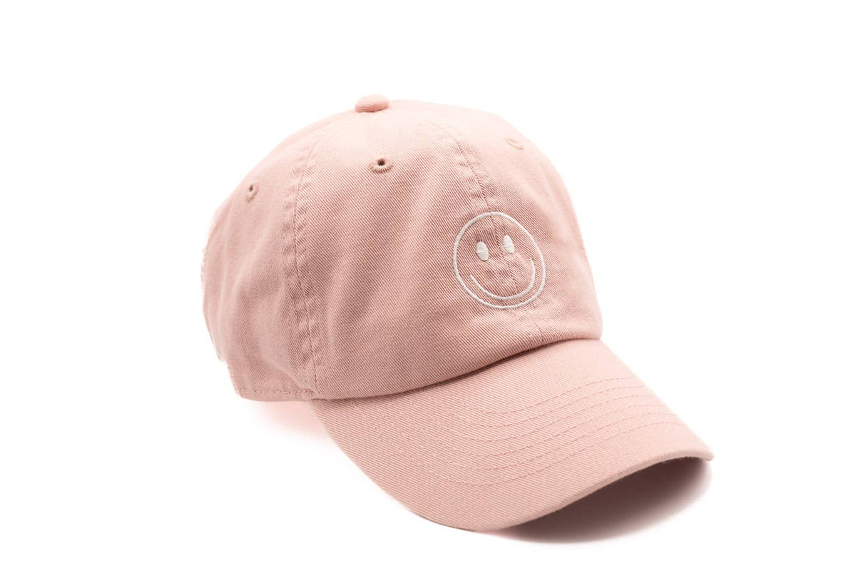 Dusty Rose Smiley Face Hat (1Y-4Y)