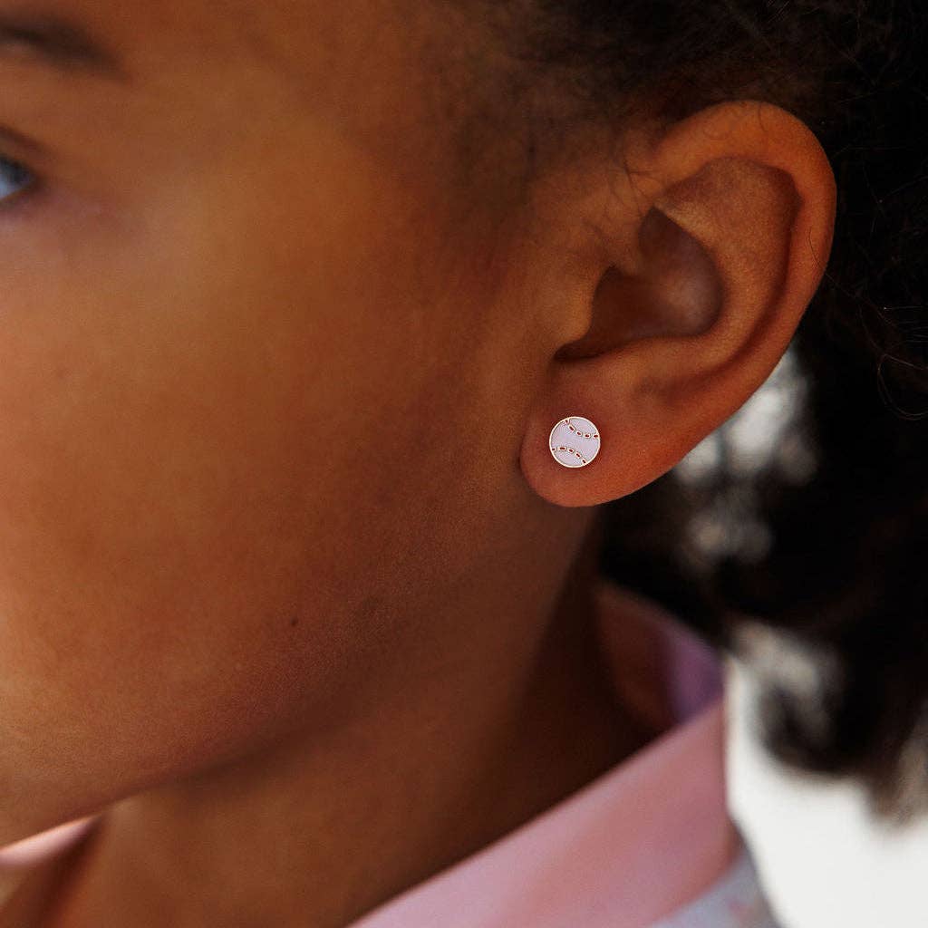 Pip Pop Post - Sports Balls Stud Earrings - Hypoallergenic, Flat Back, Girl: Pair / Golf Ball