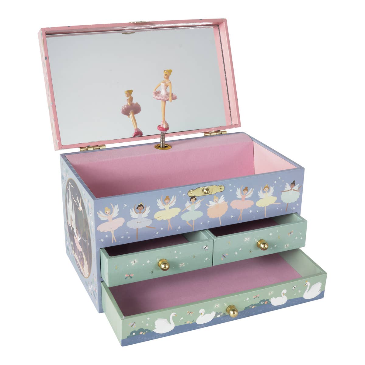 Musical Jewelry Box with 3 Drawers - Enchanted