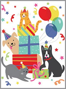 GINA B DESIGNS - Gift Enclosures - Birthday Dogs and Cats