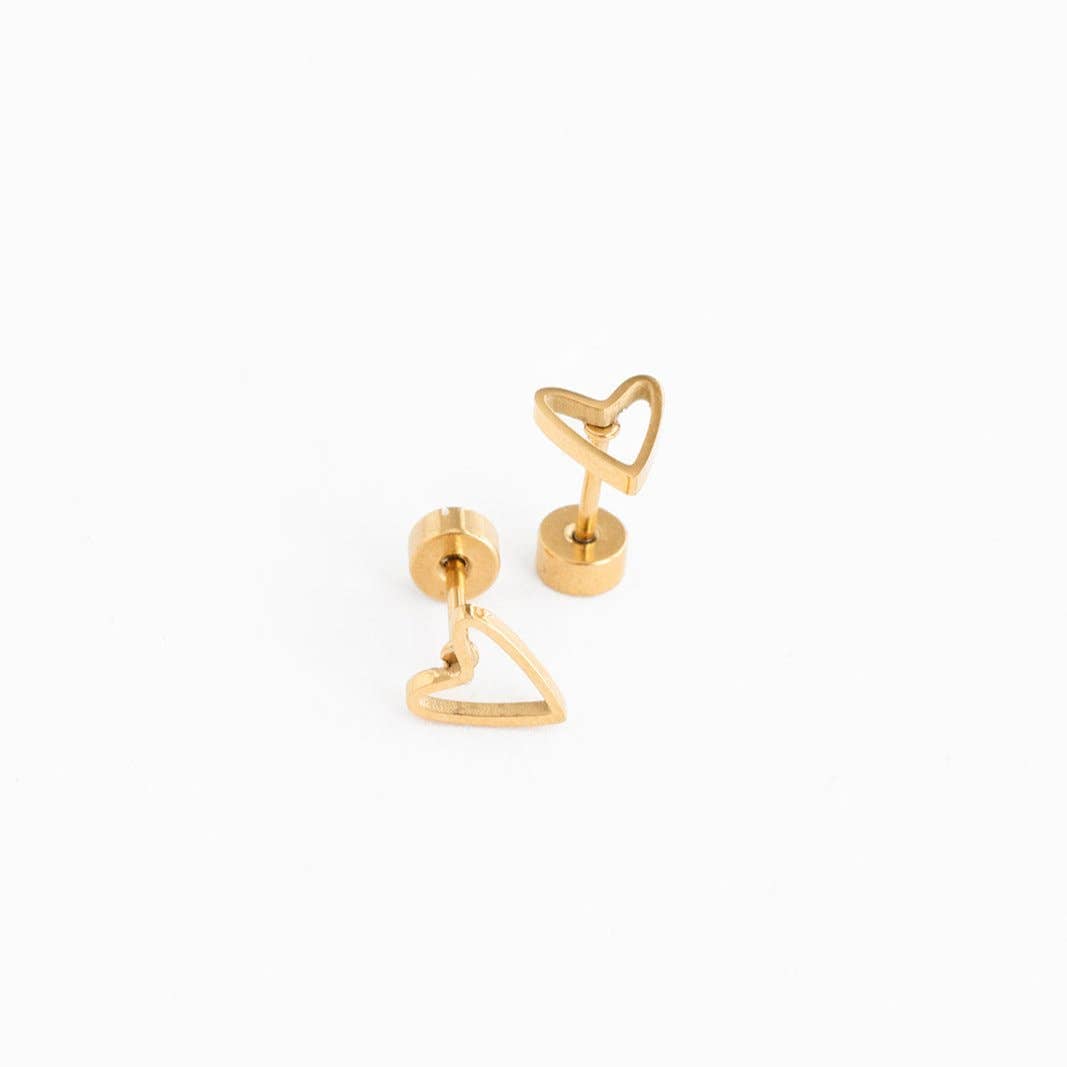 Open Heart Hypoallergenic Studs