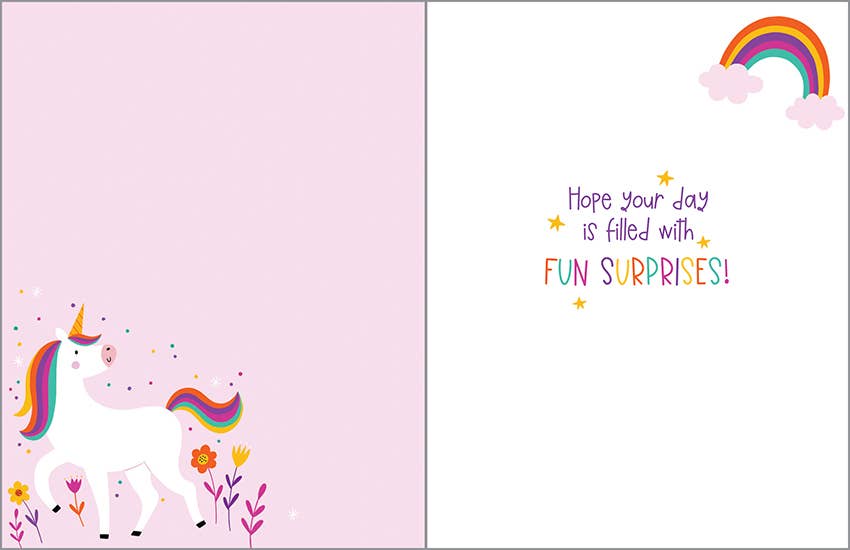 GINA B DESIGNS - Birthday Greeting Card - Kids - Magical Unicorn
