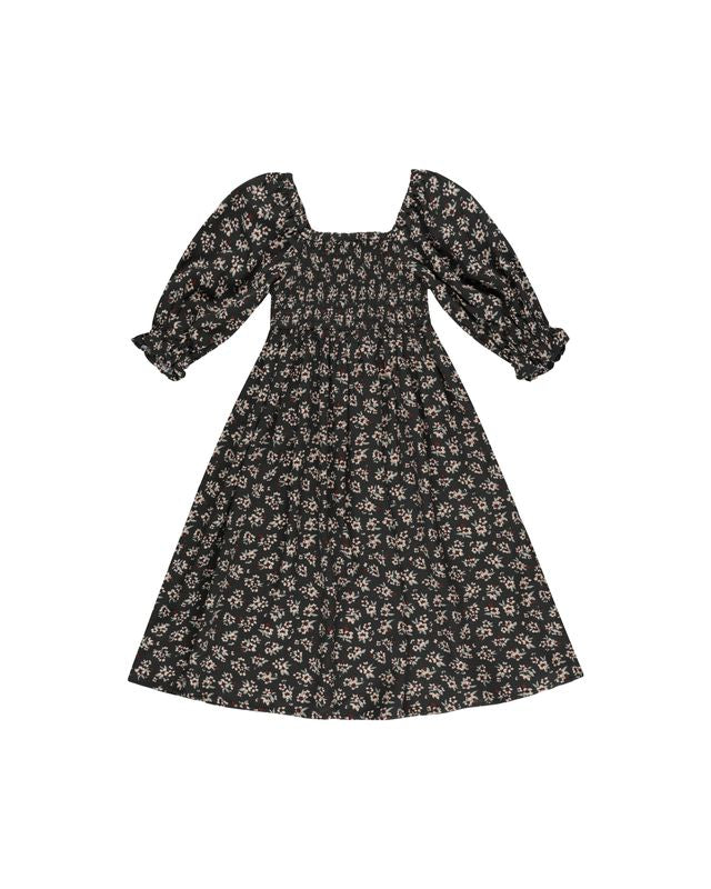new look black floral midi dress Adelaide Dress || Dark Floral