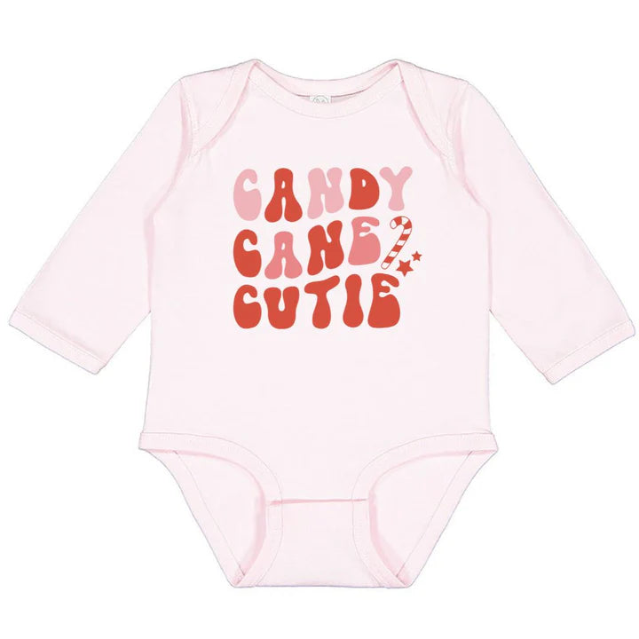 Candy Cane Cutie Christmas Long Sleeve Bodysuit
