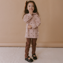 Organic Ruffle Collar Top &amp; Leggings Set- Hearts