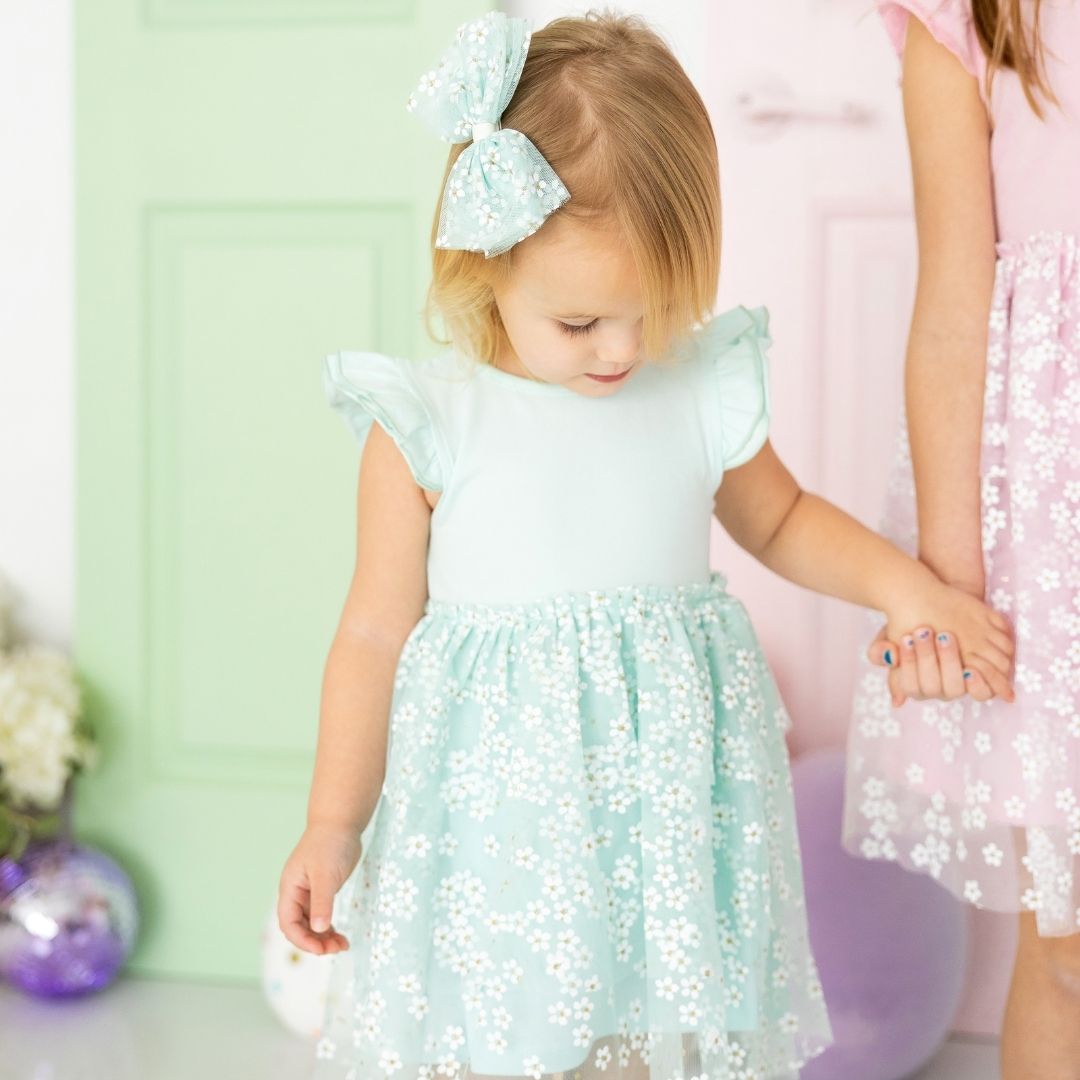 Aqua Ditsy Daisy Tutu Dress