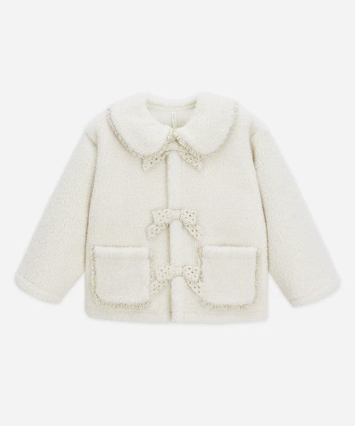 Shearling Collared Coat || Natural