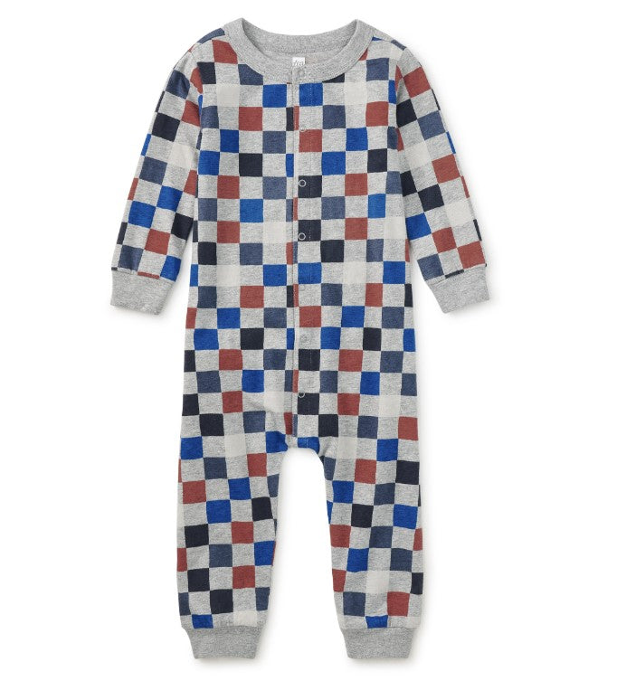 Checkerboard Snap Romper