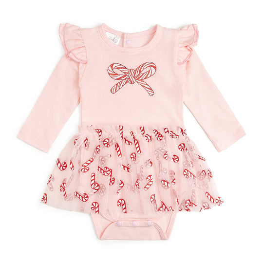 Candy Cane Confetti Tutu Bodysuit
