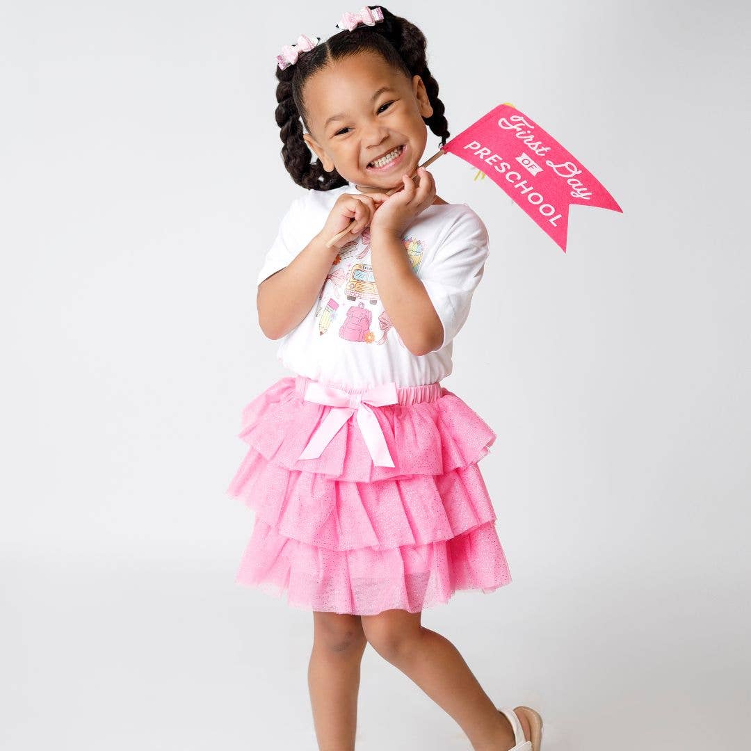 Pink Pencil Bow Clip Set