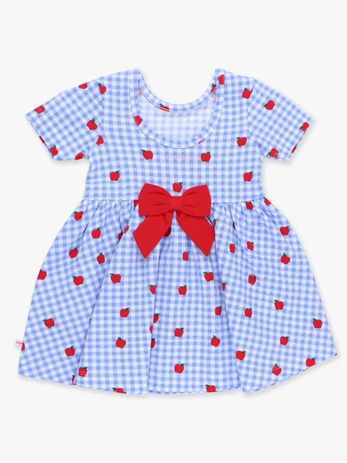 Apple Orchard Gingham Twirl Dress