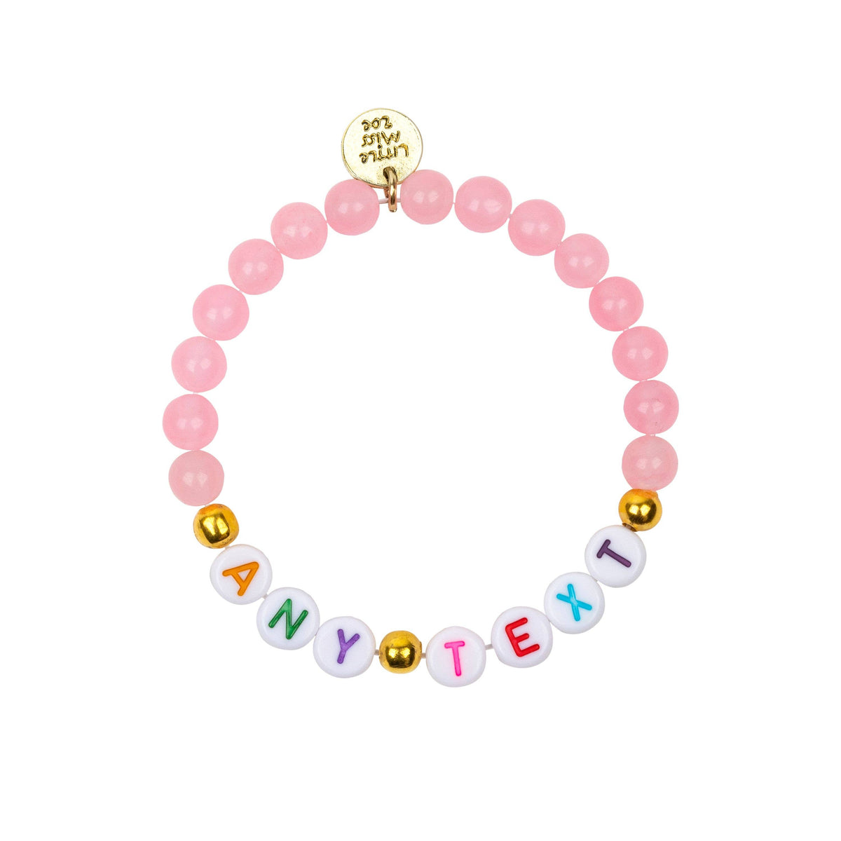 Little Miss Zoe - Customizable  Word Bracelet - ANY TEXT : Gold Plated / 6&quot;