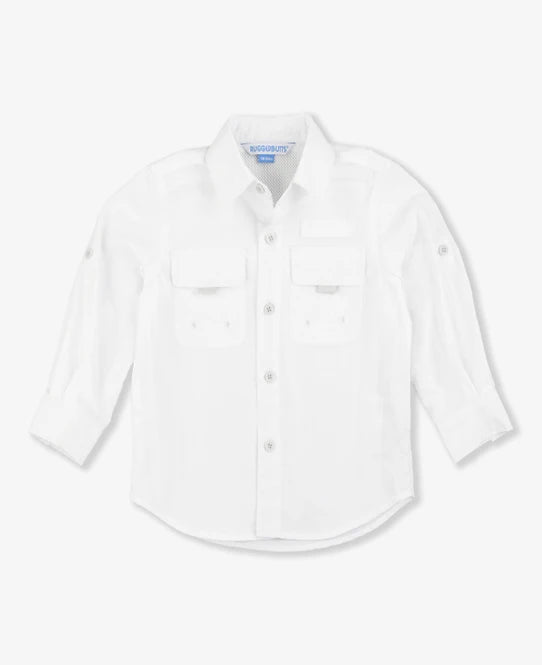 White Sun Protective Button Down