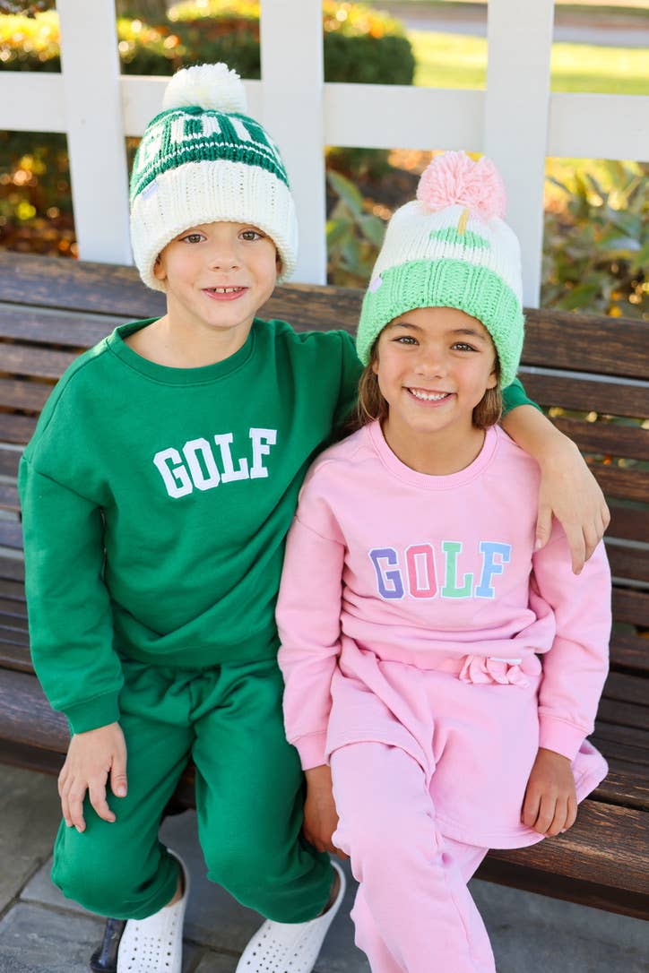 Golf Flag Bobble Hat - Pink