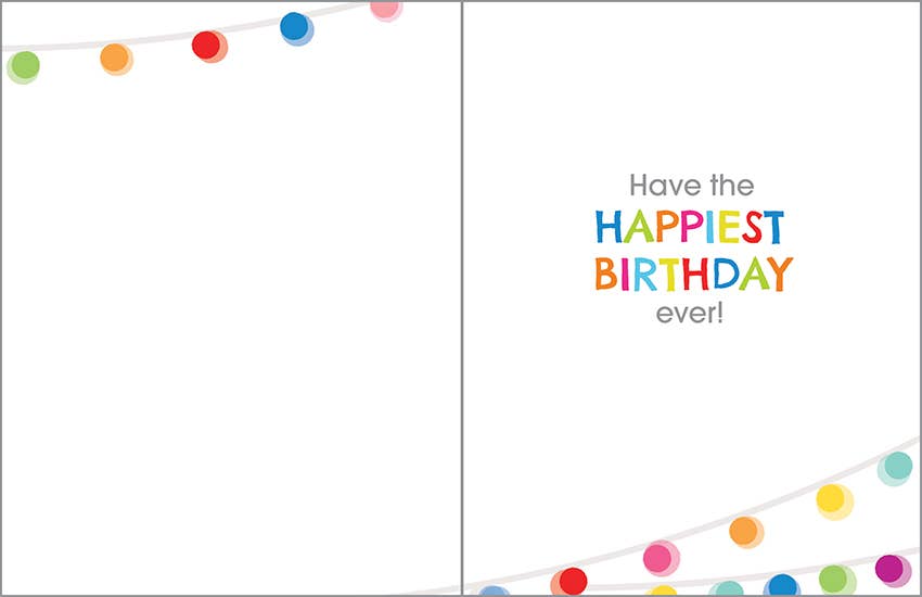 GINA B DESIGNS - Birthday Greeting Card - Happy Happy Lights