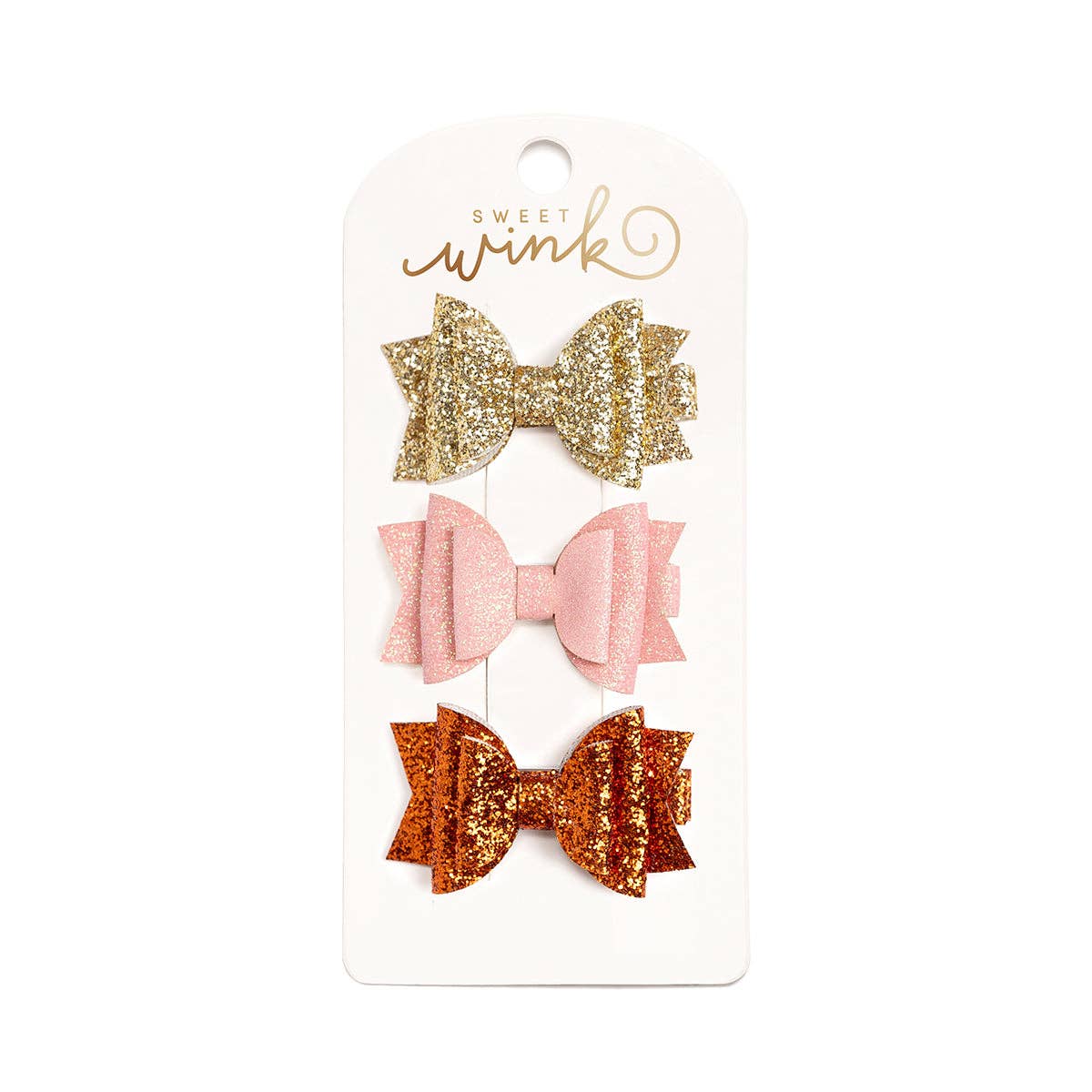 Golden Blush Bow Clip Set