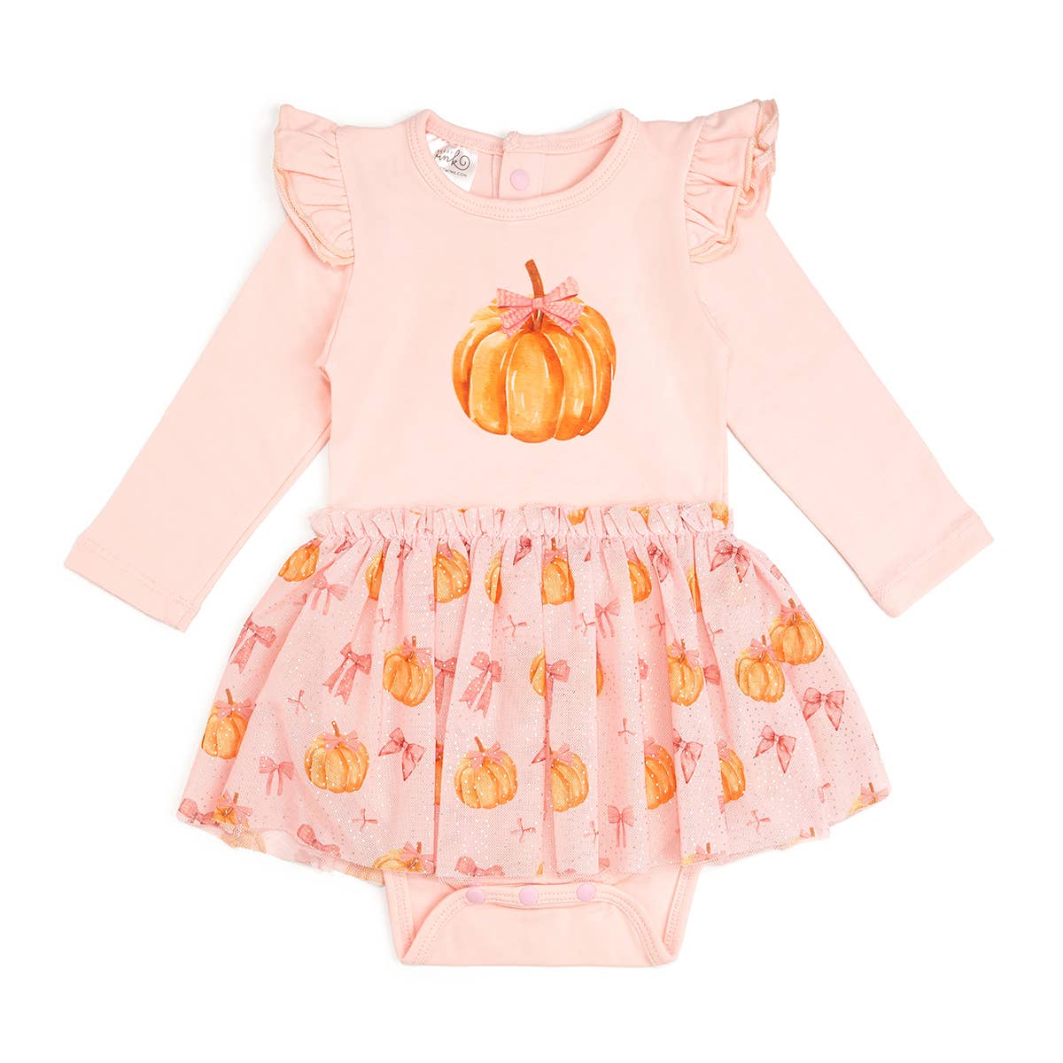 Coquette Pumpkin Long Sleeve Tutu Bodysuit