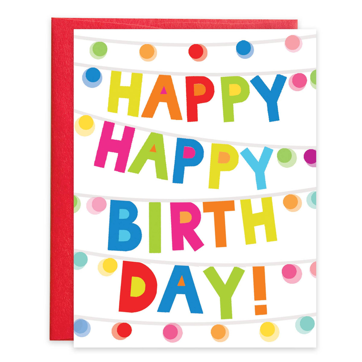 GINA B DESIGNS - Birthday Greeting Card - Happy Happy Lights