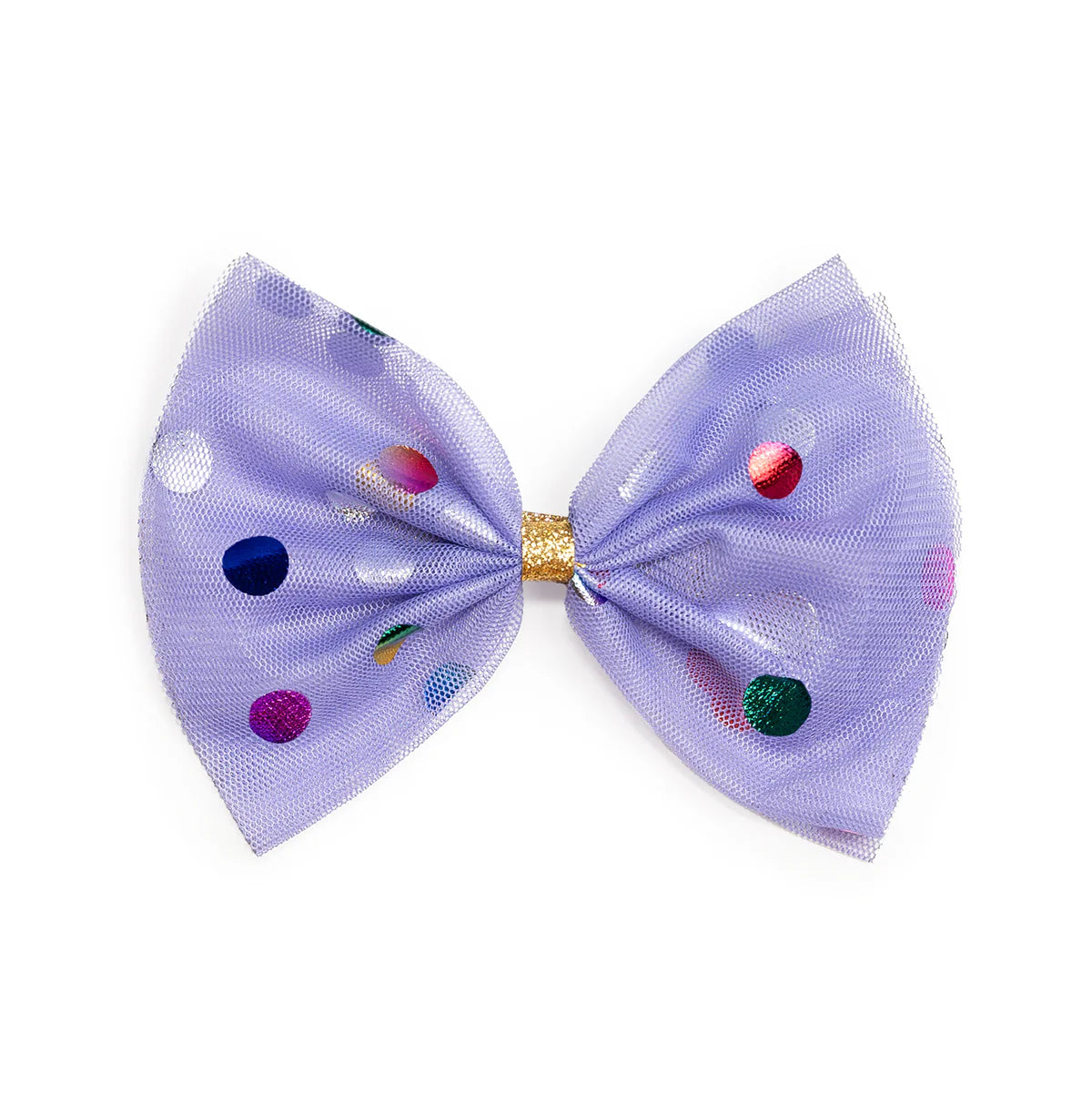 Lavender Confetti Tulle Bow Clip