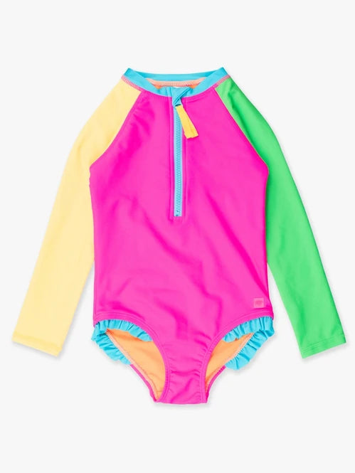 Neon Color Block Rash Guard