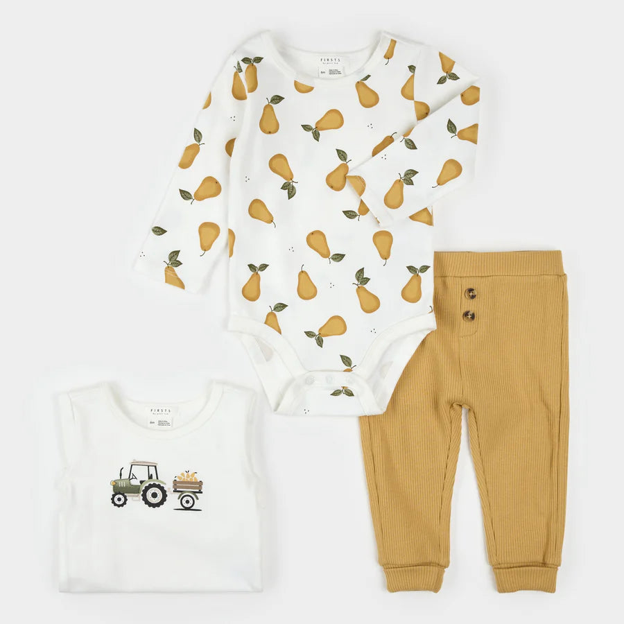 Pear Print 3 Pc Set