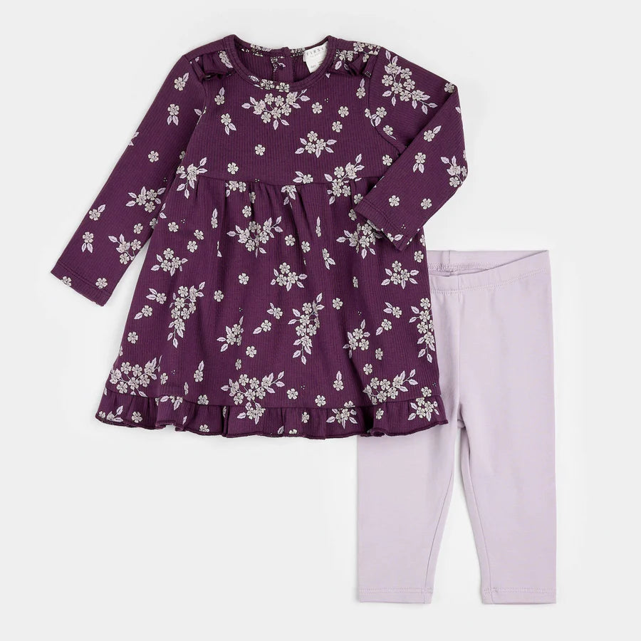 Fall Botanicals Plum Dress Set