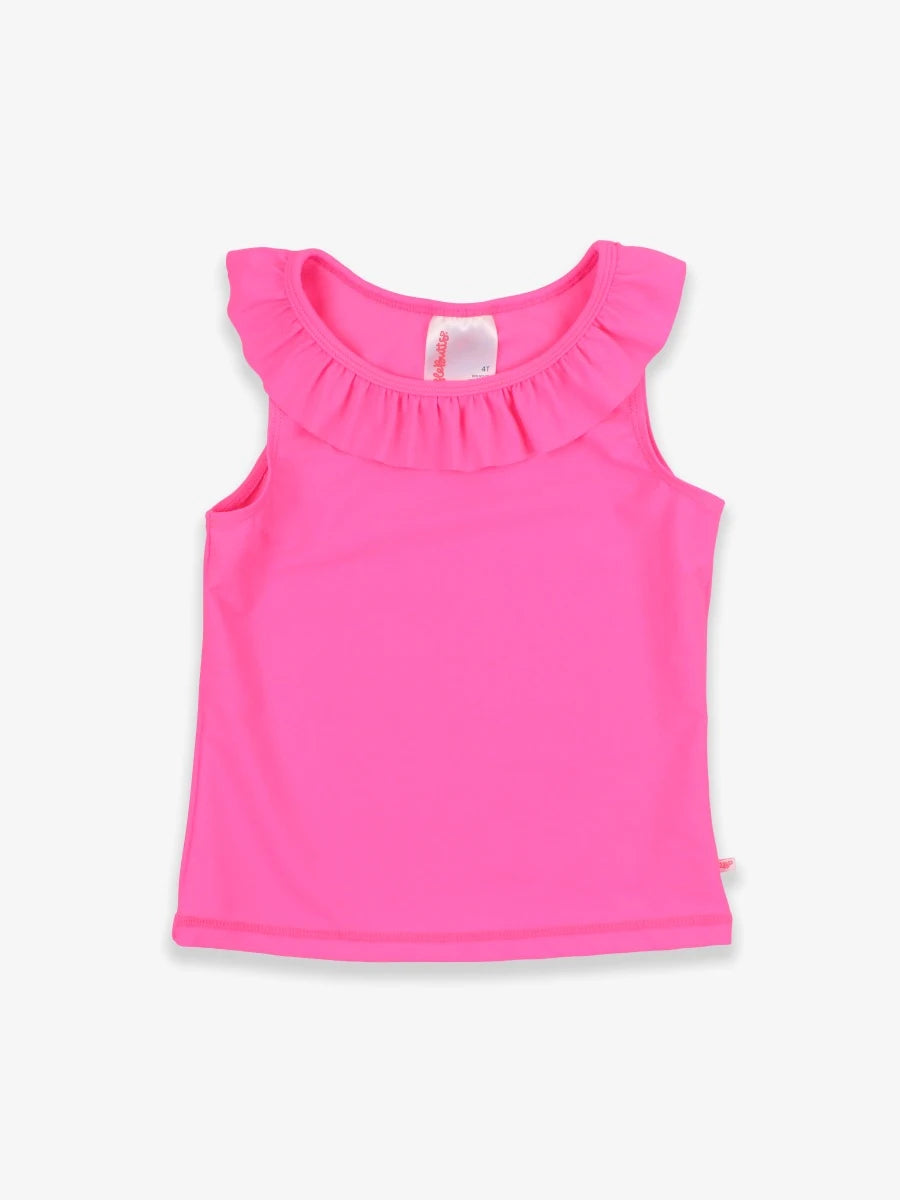 Neon Magenta Active Ruffle Tank