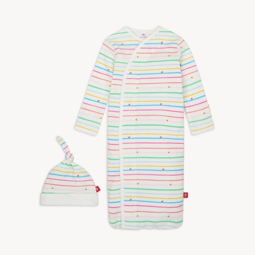 RAINBOW ROAD ORG COTTON GOWN+HAT