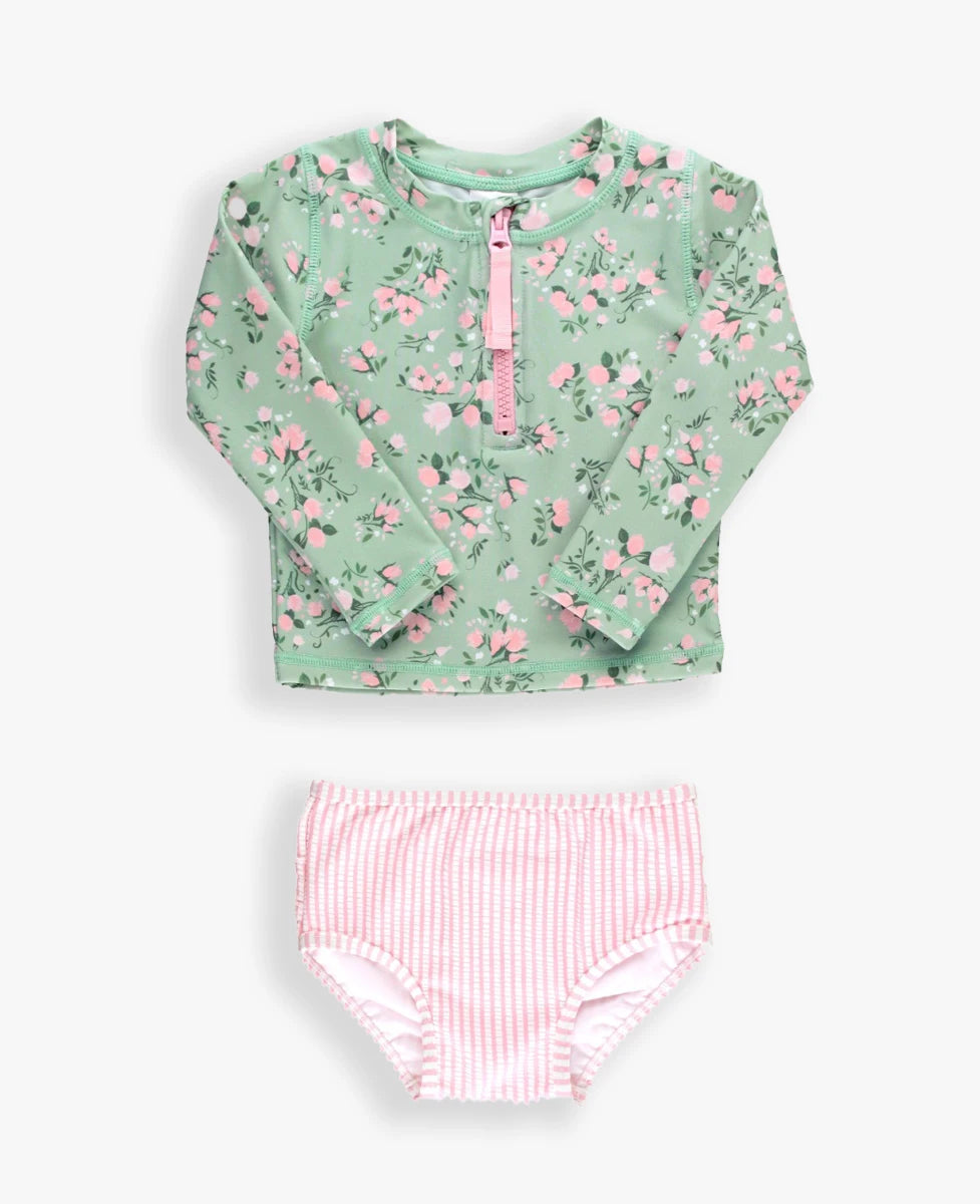 Tea Roses Rash Guard 2-Piece