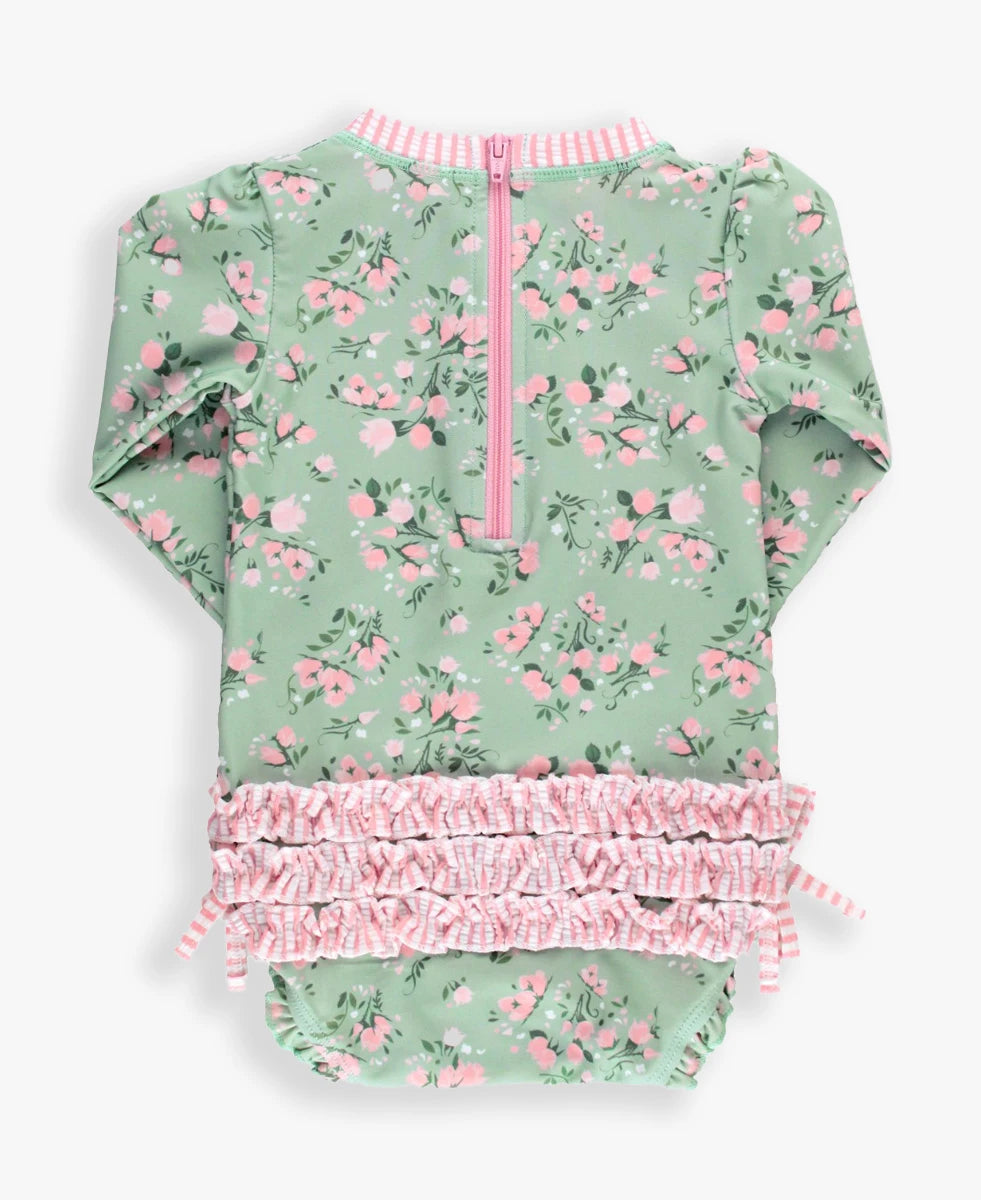 Tea Roses One Piece Rash Guard