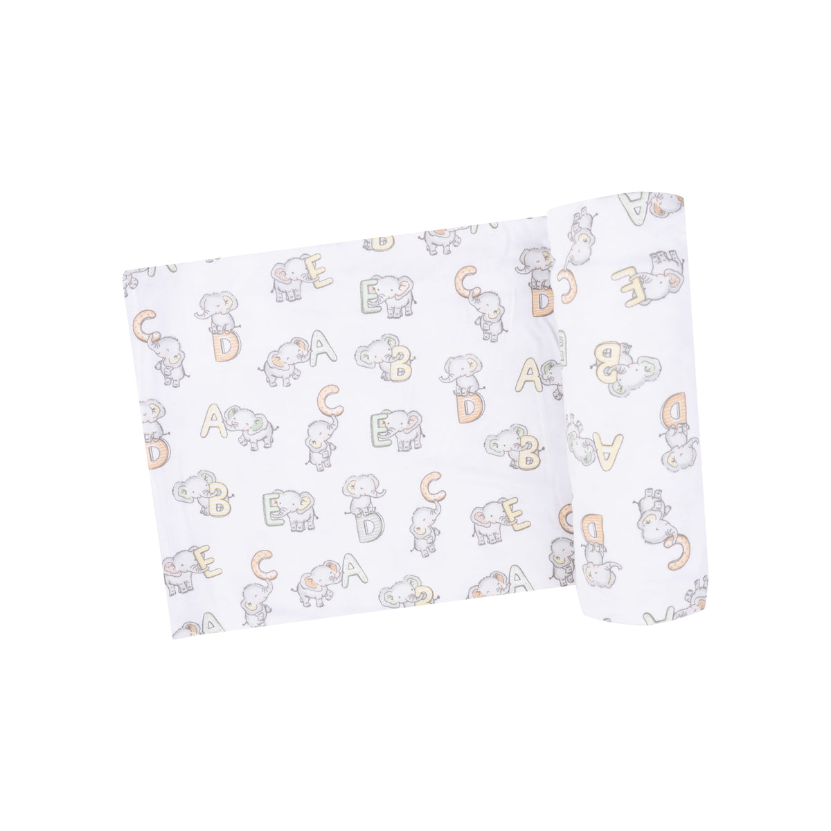 Vintage Elephant ABC Swaddle Blanket
