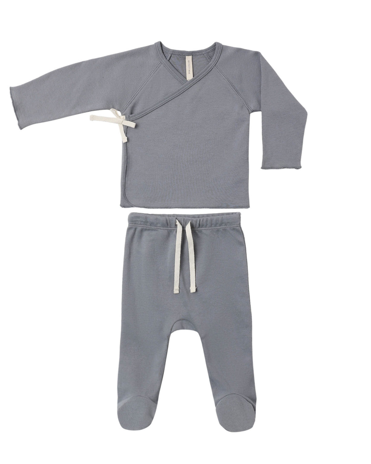 WRAP TOP + FOOTED PANT SET