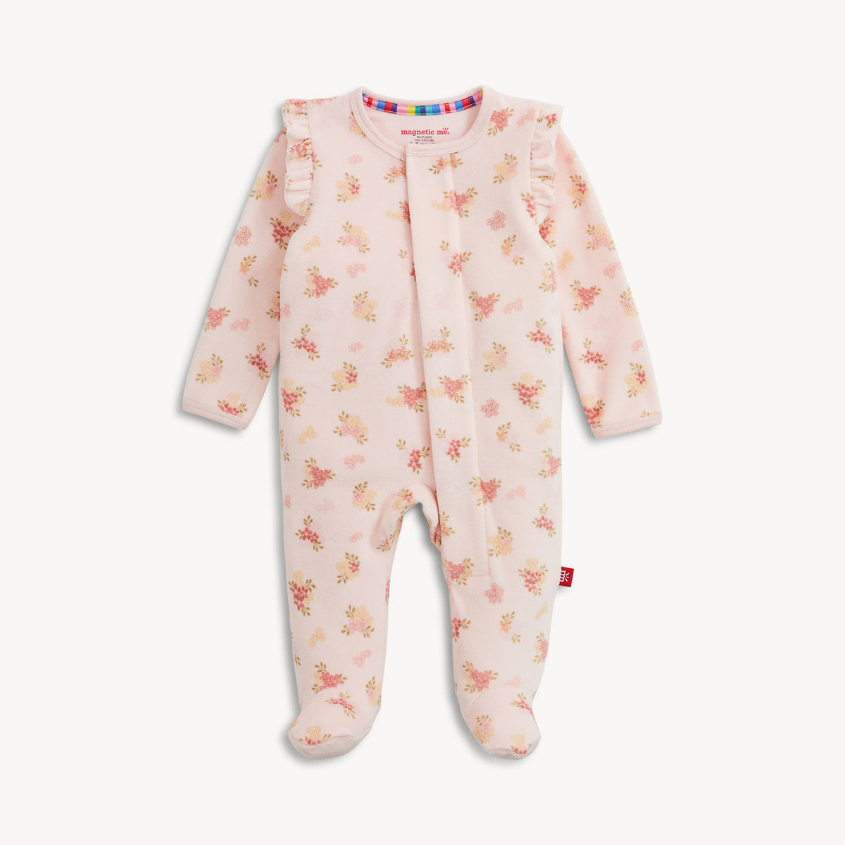 Floral Velour Magnetic Footie