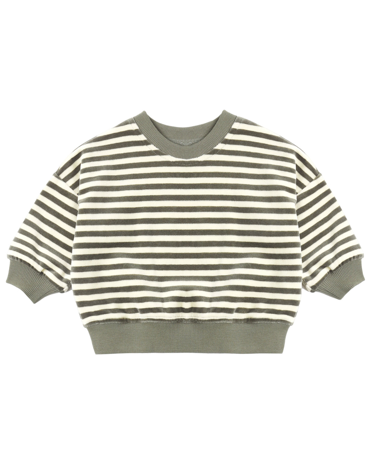 Velour Relaxed Sweatshirt || Spruce Stripe