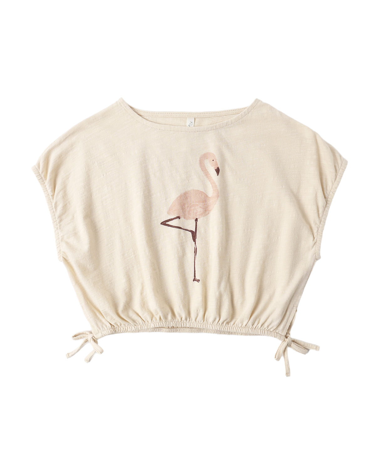 CROPPED CINCH TEE || FLAMINGO