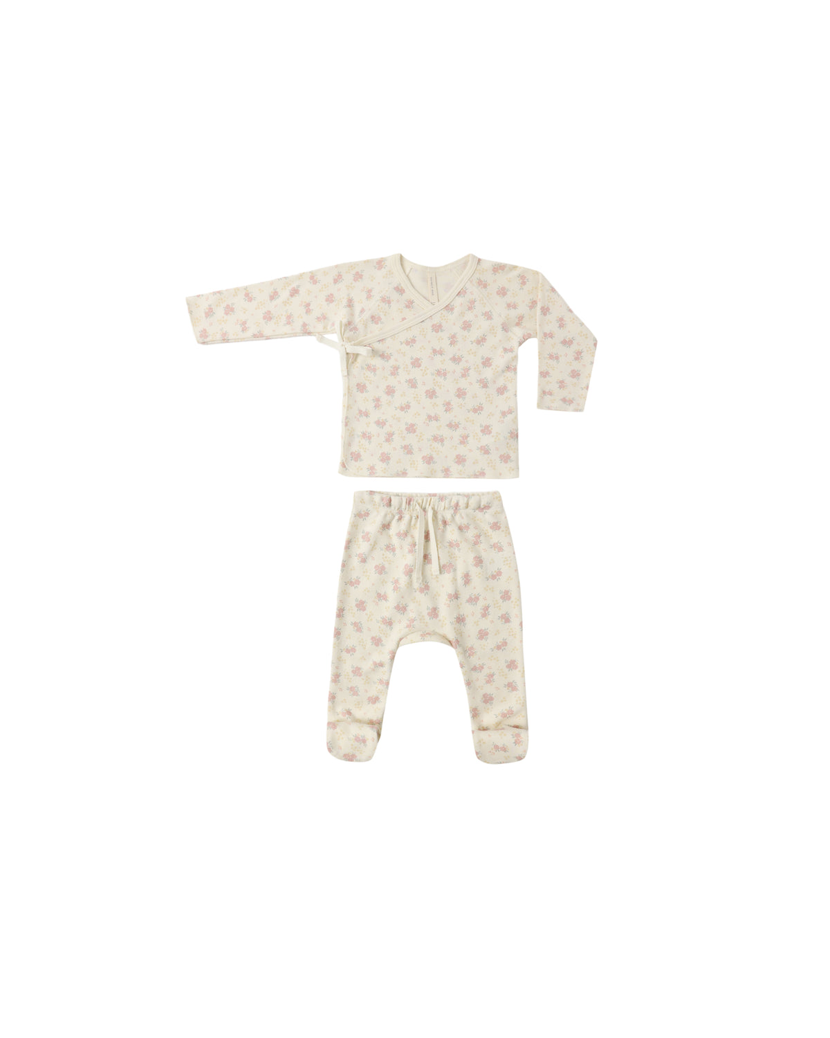 WRAP TOP + FOOTED PANT SET || FLOWER FIELD