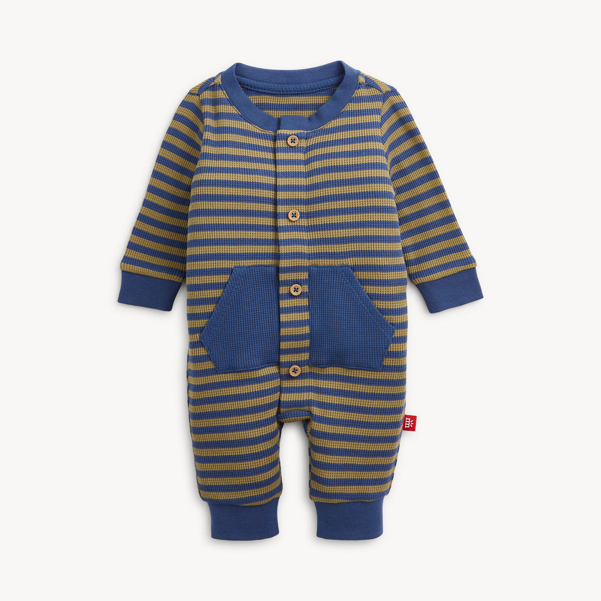 Waffle Green Stripe Romper