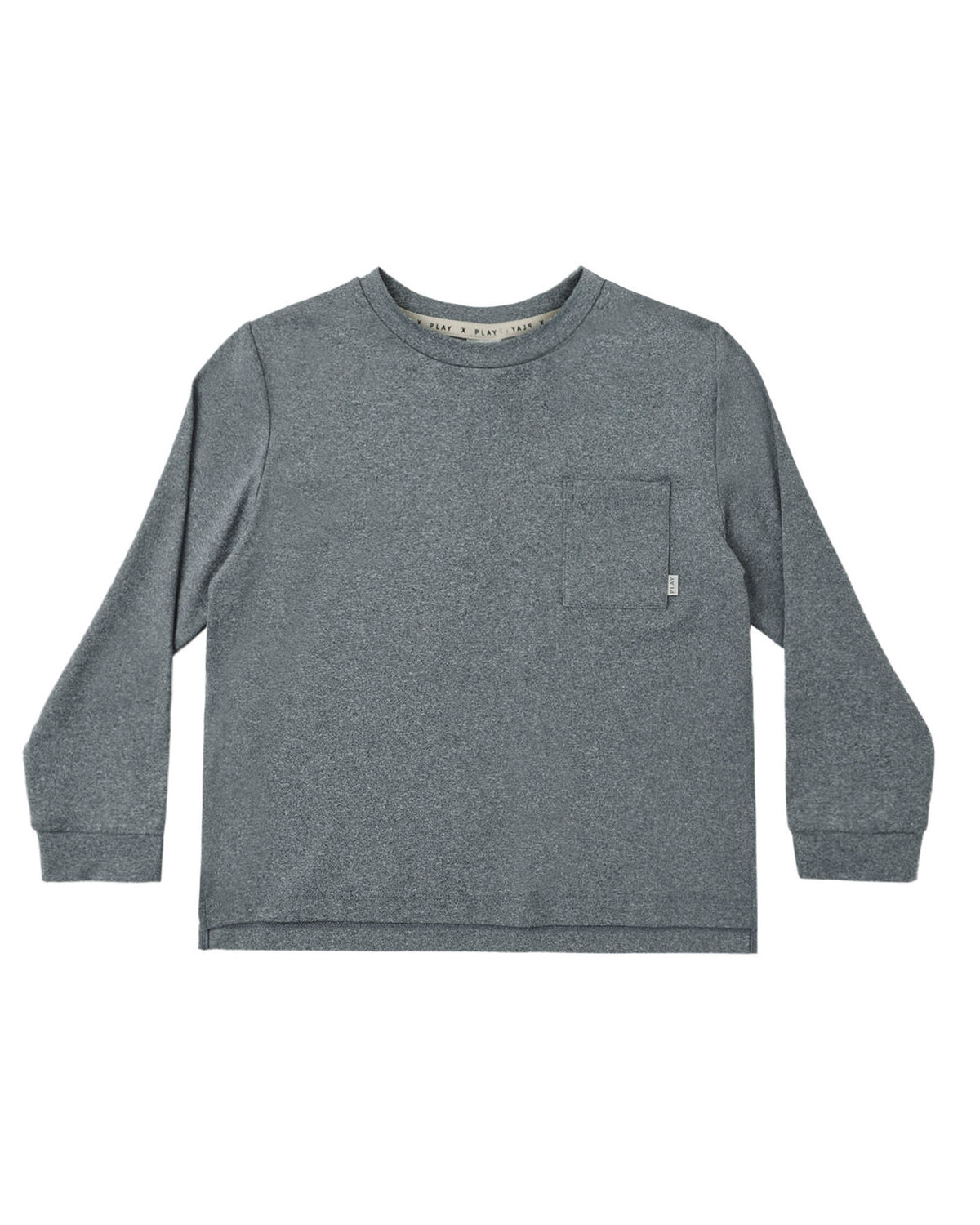 LONG SLEEVE POCKET TEE || HEATHERED MIDNIGHT