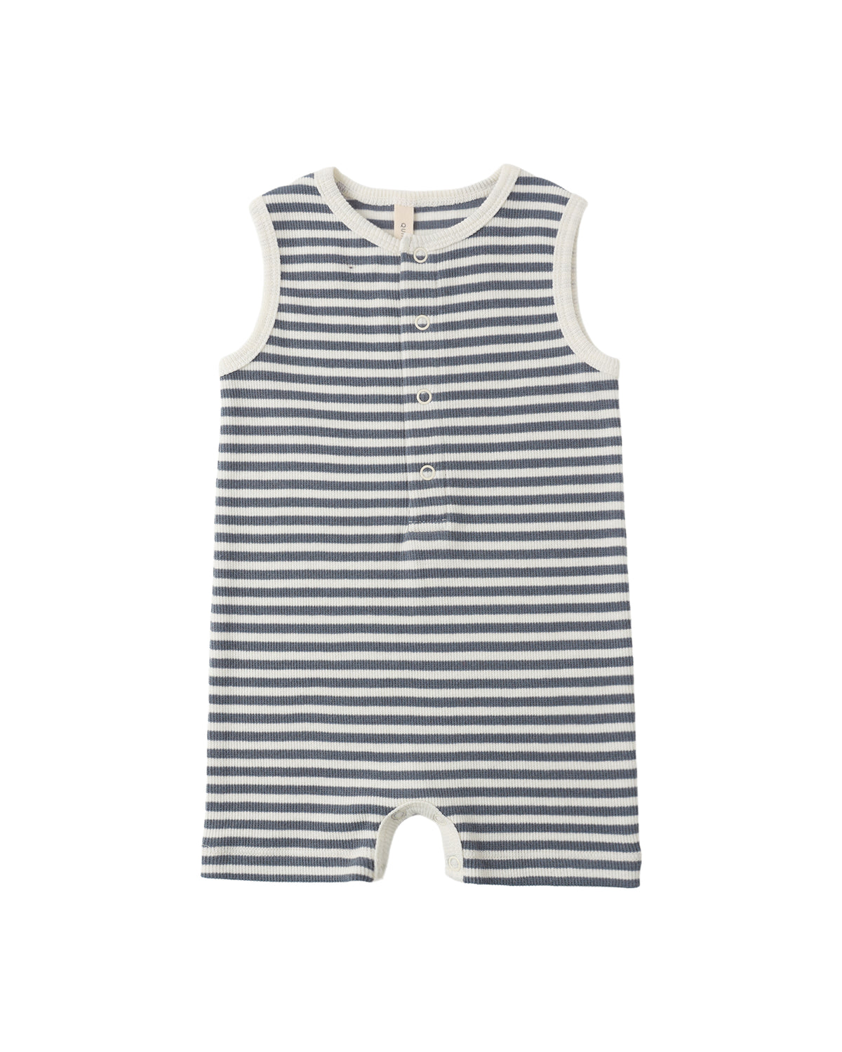 RIBBED HENLEY ROMPER || OCEAN STRIPE