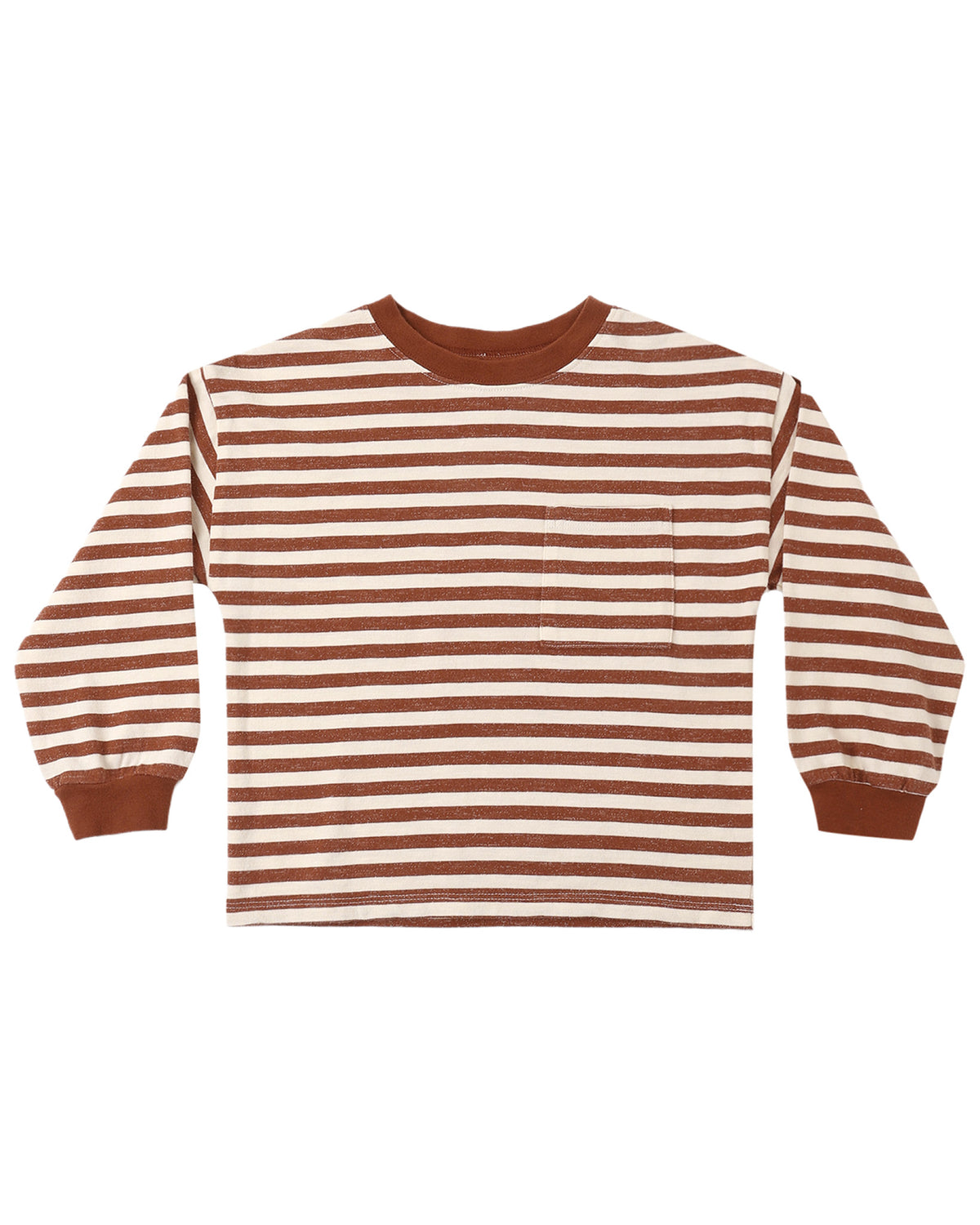 RELAXED LS TEE || BRICK STRIPE