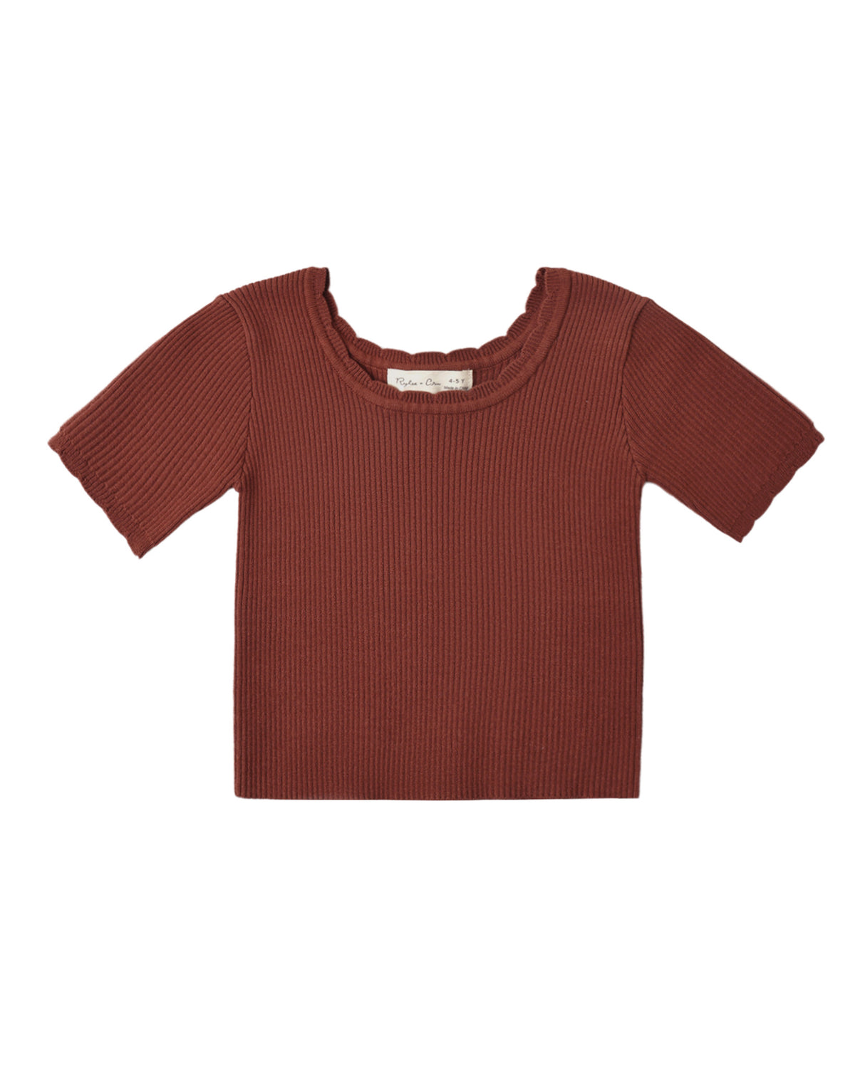 SCALLOP TEE || BRICK