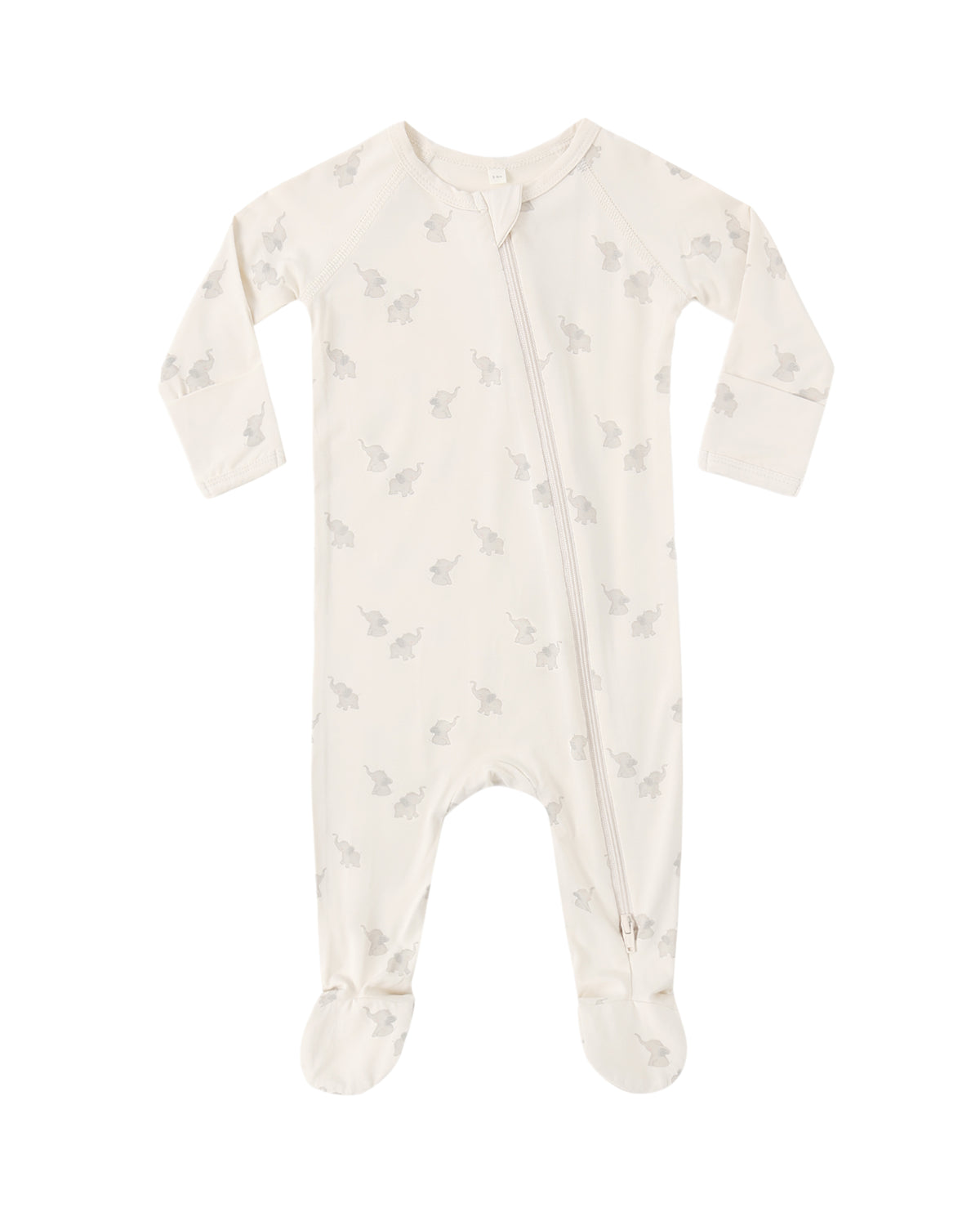 BAMBOO ZIP FOOTIE || ELEPHANTS