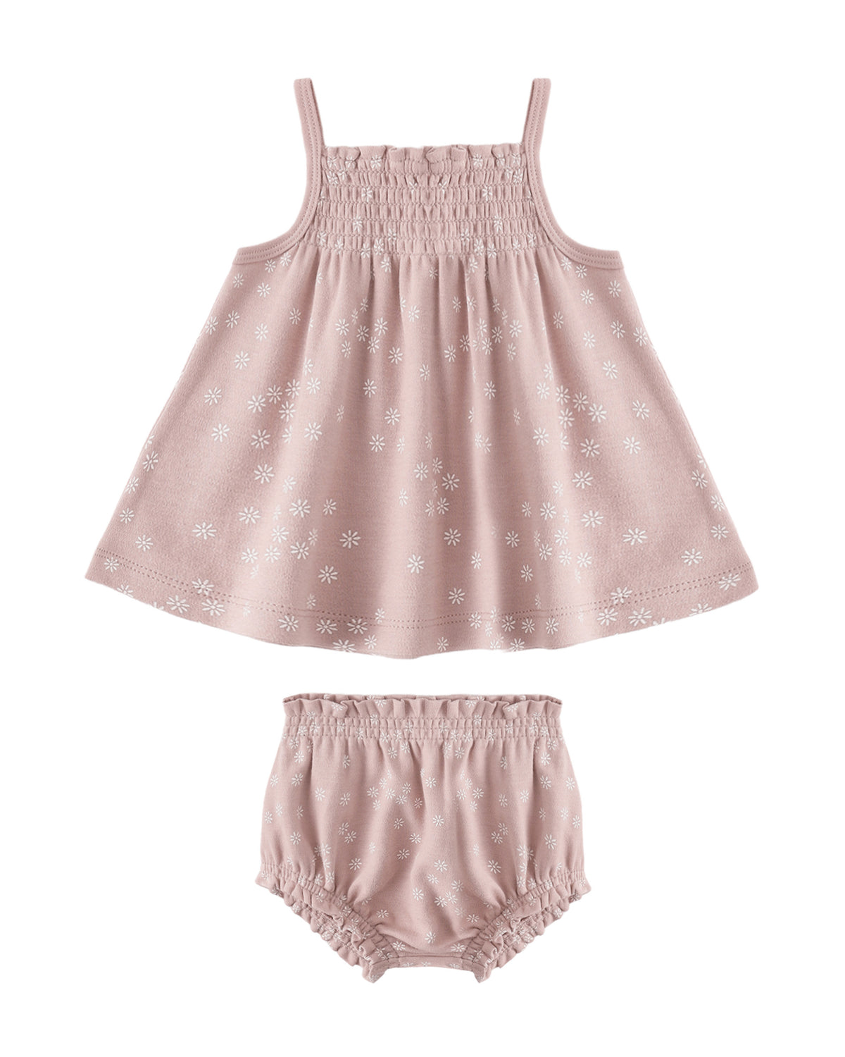 SMOCKED TANK + BLOOMER SET || MAUVE DAISY