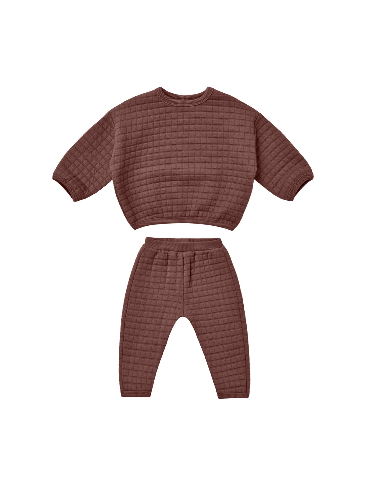 QUILTED SWEATER + PANT SET || PLUM